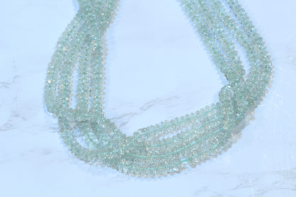 Green Amethyst 6mm German Cut Faceted Rondelles