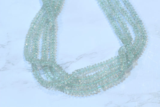 Green Amethyst 6mm German Cut Faceted Rondelles