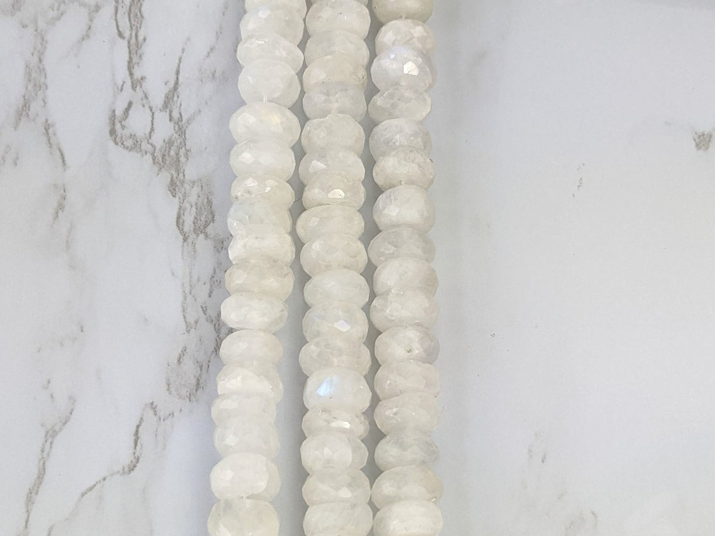 Rainbow Moonstone 10mm Faceted Rondelles