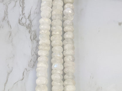 Rainbow Moonstone 10mm Faceted Rondelles