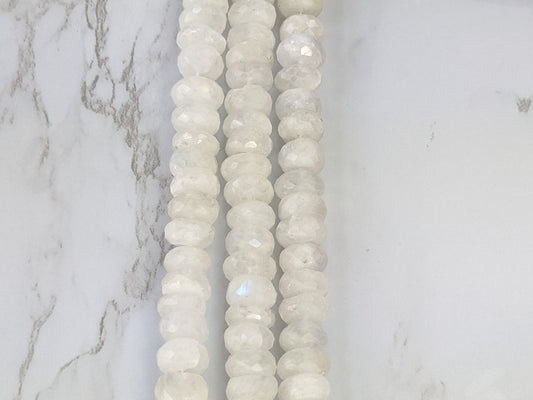 Rainbow Moonstone 10mm Faceted Rondelles