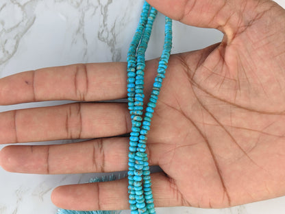 Natural Light Blue Turquoise 5mm Smooth Rondelles