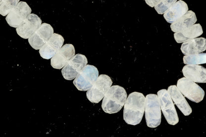 Blue Rainbow Moonstone 5mm Faceted Rondelles