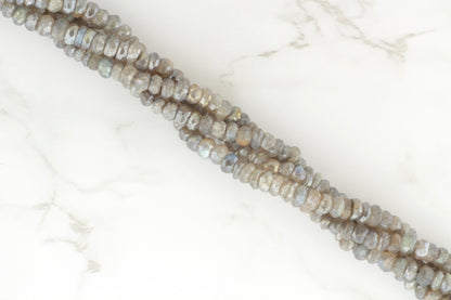 Coated Labradorite 5mm Faceted Rondelles