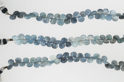 Blue Moss Aquamarine 5mm Faceted Heart Shaped Briolettes