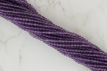 Purple Amethyst 3.5mm Faceted Rounds