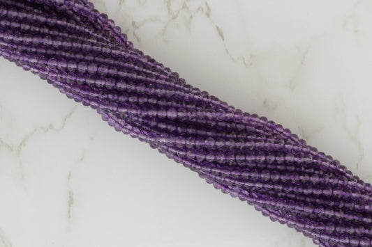 Purple Amethyst 3.5mm Faceted Rounds