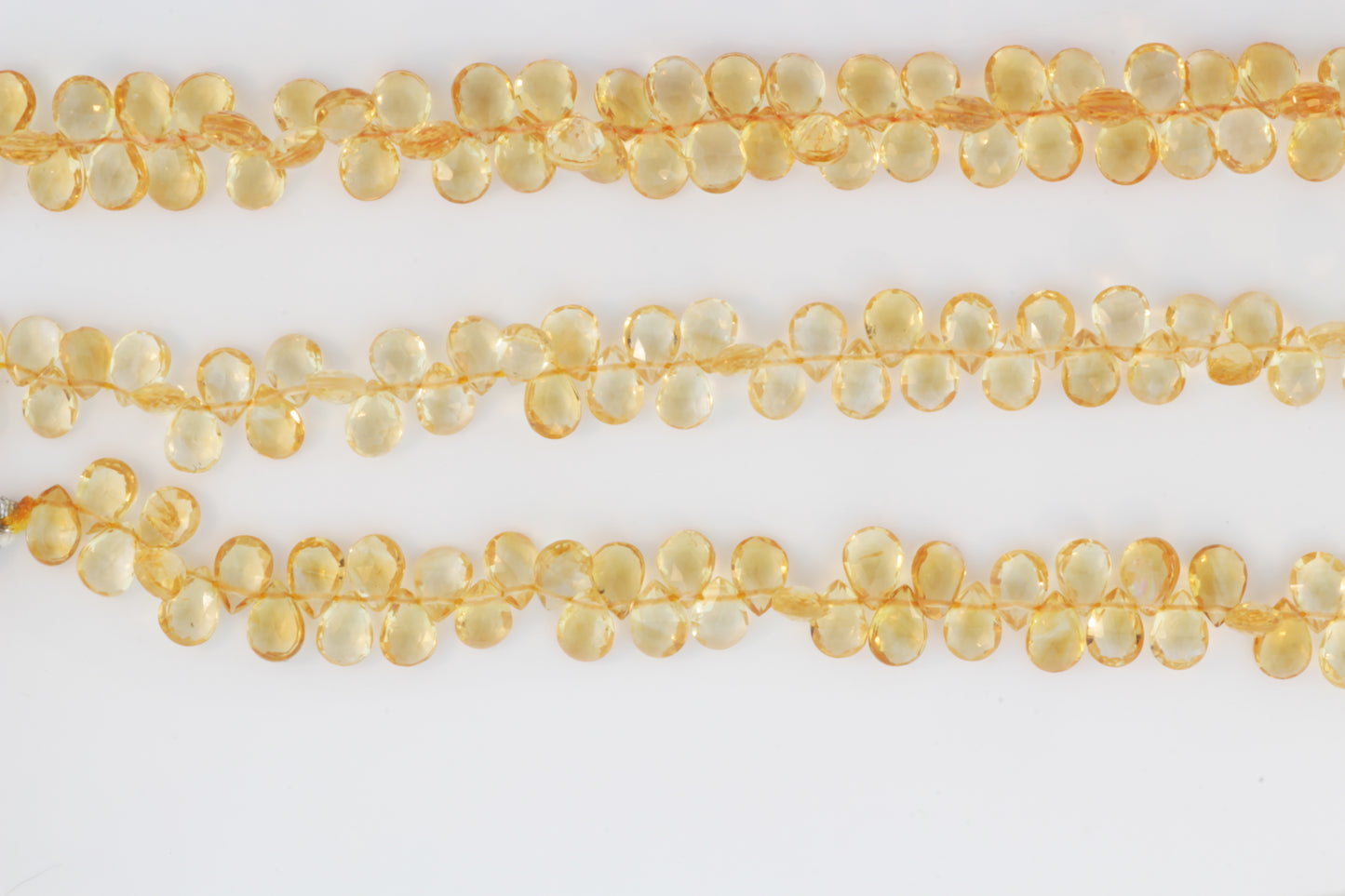 Yellow Citrine 7x5mm Faceted Pear Shaped Briolettes