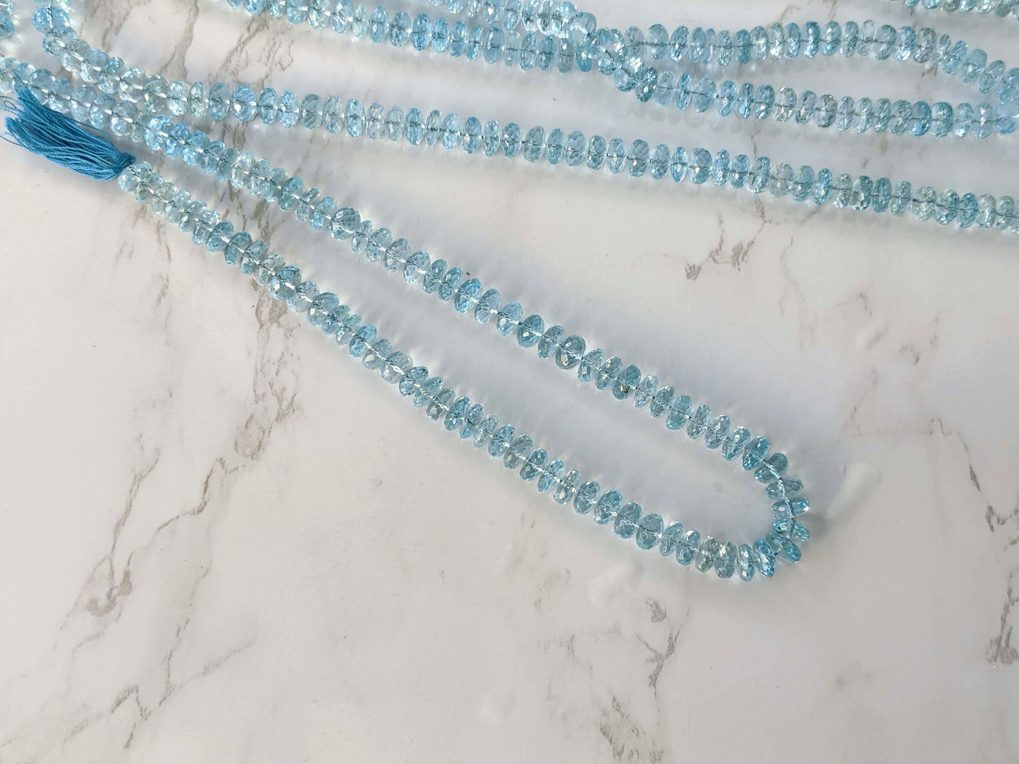 Sky Blue Topaz 7mm Faceted Rondelles