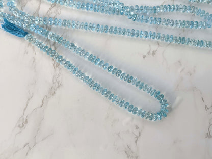 Sky Blue Topaz 7mm Faceted Rondelles