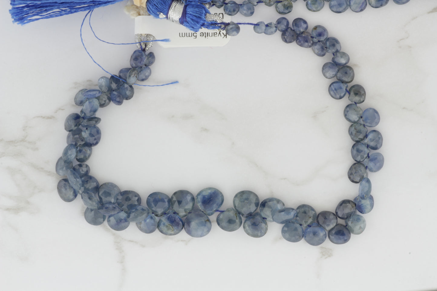 Blue Kyanite 5mm Faceted Heart Shaped Briolettes