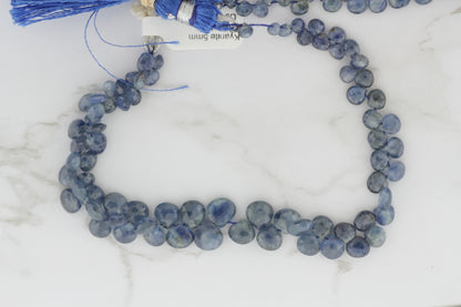 Blue Kyanite 5mm Faceted Heart Shaped Briolettes