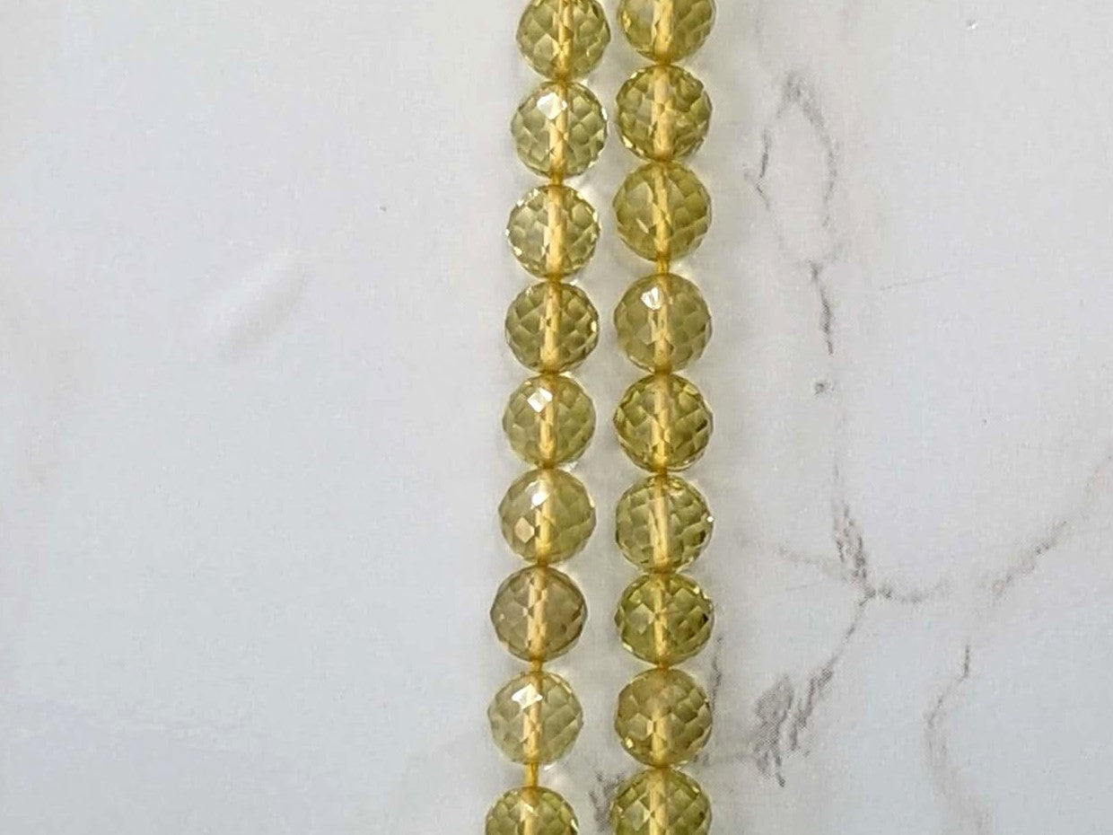 Yellow Lemon Quartz 5mm Faceted Rounds