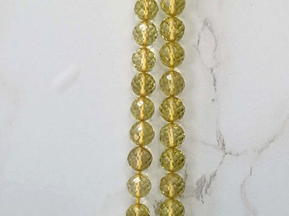Yellow Lemon Quartz 5mm Faceted Rounds