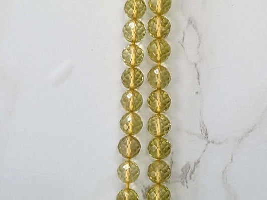 Yellow Lemon Quartz 5mm Faceted Rounds