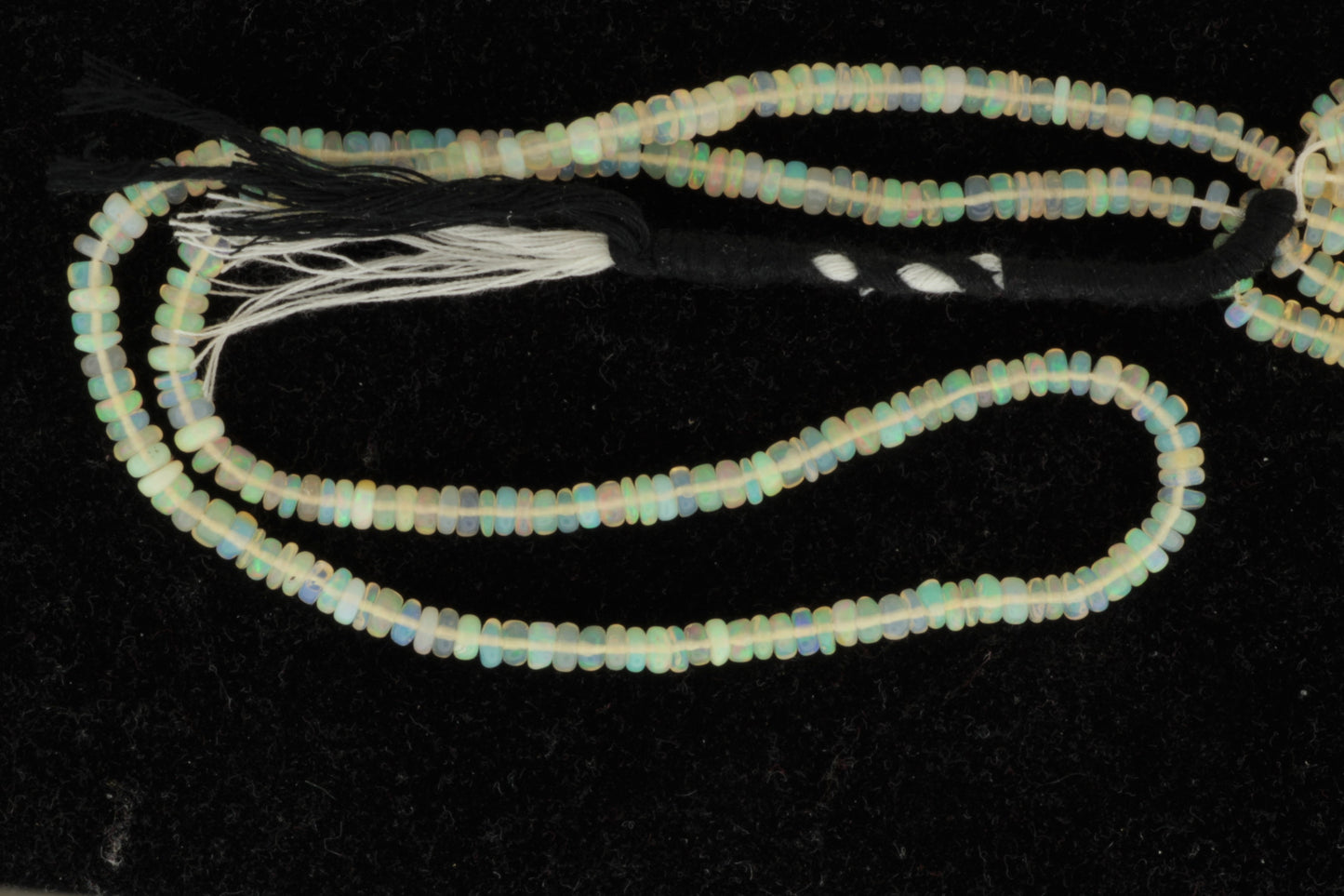 Warm White Ethiopian Opal 4mm Smooth Rondelles