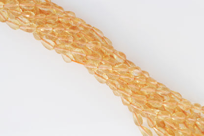 Yellow Citrine 7x5mm Center Drilled Teardrop Briolettes