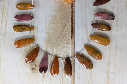 Red Agate 20x12mm Faceted Pear Shaped Briolettes