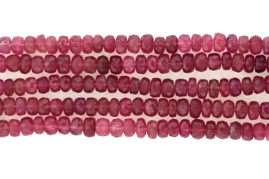 Pink Tourmaline 4.5mm Faceted Rondelles