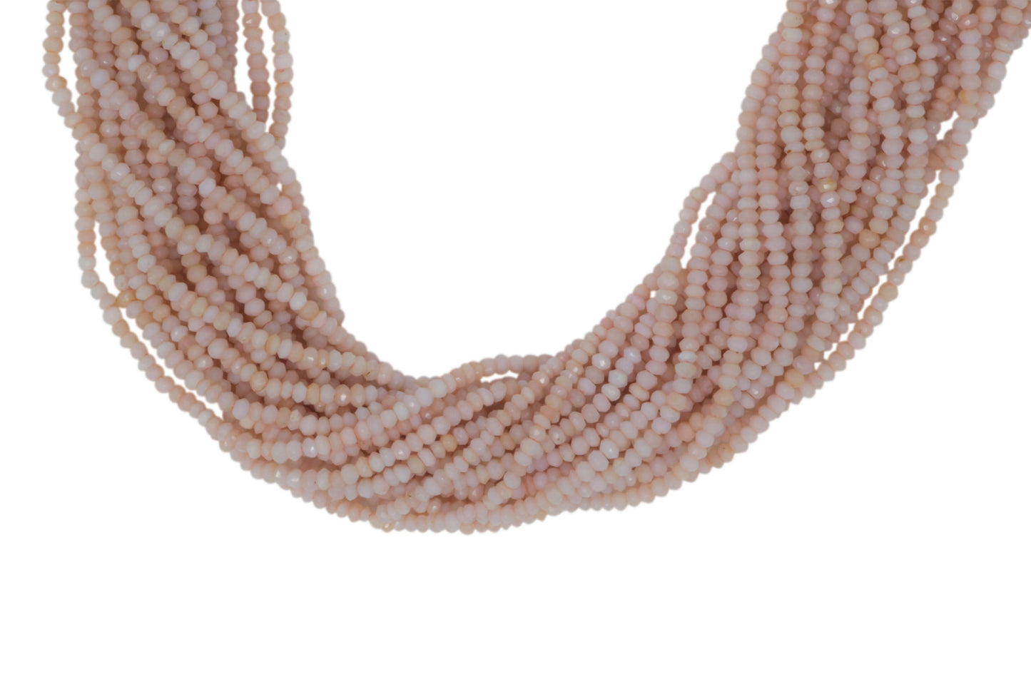 Light Pink Opal 3mm Faceted Rondelles