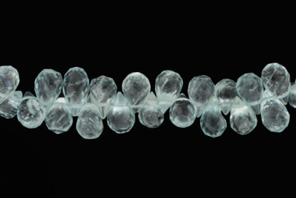 Blue Aquamarine 6x3mm Faceted Teardrop Briolettes