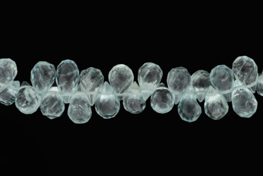 Blue Aquamarine 6x3mm Faceted Teardrop Briolettes