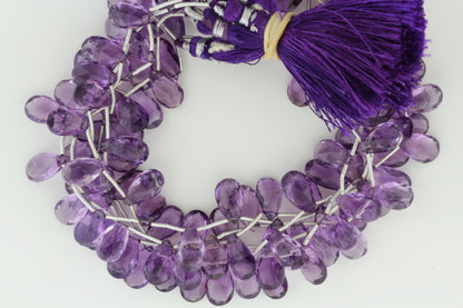 Light Purple Amethyst 12x7mm Faceted Pear Shaped Briolettes
