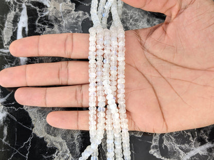 Rainbow Moonstone 6mm Faceted Rondelles