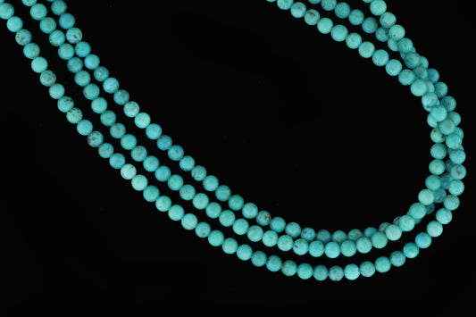 Natural Light Blue Turquoise 4mm Smooth Rounds