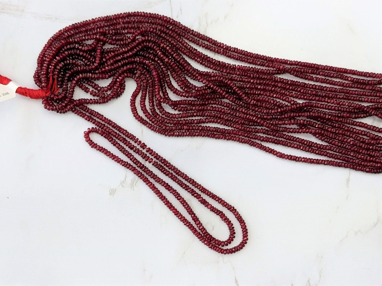 Red Ruby 2.5mm Faceted Rondelles