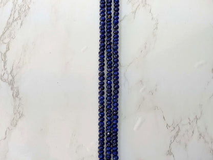 Royal Blue Lapis Lazuli 6mm Faceted Rondelles