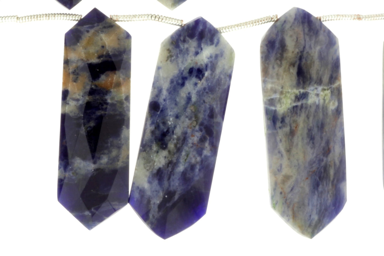 Blue Sodalite 30x12mm Faceted Shields