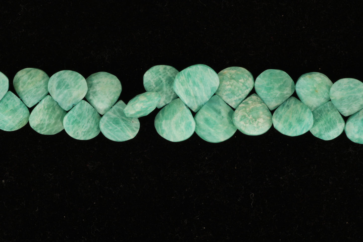 Blue Amazonite 13mm Faceted Heart Shaped Briolettes