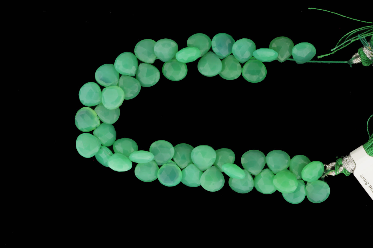 Apple Green Chrysoprase 8mm Faceted Heart Shaped Briolettes