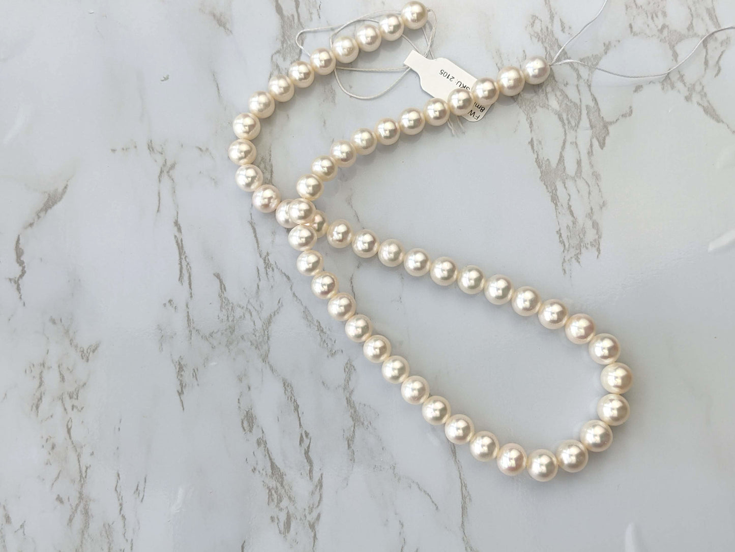 White Freshwater Pearl 8mm Smooth Rounds