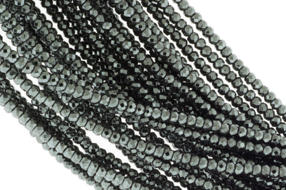 Gunmetal Hematite 3mm Faceted Rondelles