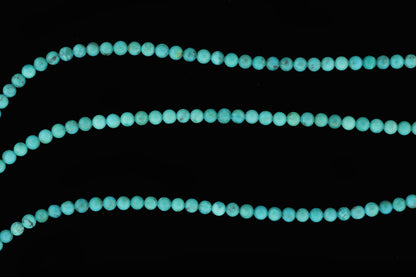 Natural Light Blue Turquoise 4mm Smooth Rounds
