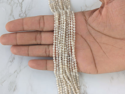 White Silverite 3.5mm Faceted Rounds
