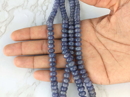 Blue Tanzanite 9mm Smooth Rondelles