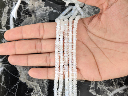 Rainbow Moonstone 5.5mm Faceted Rondelles