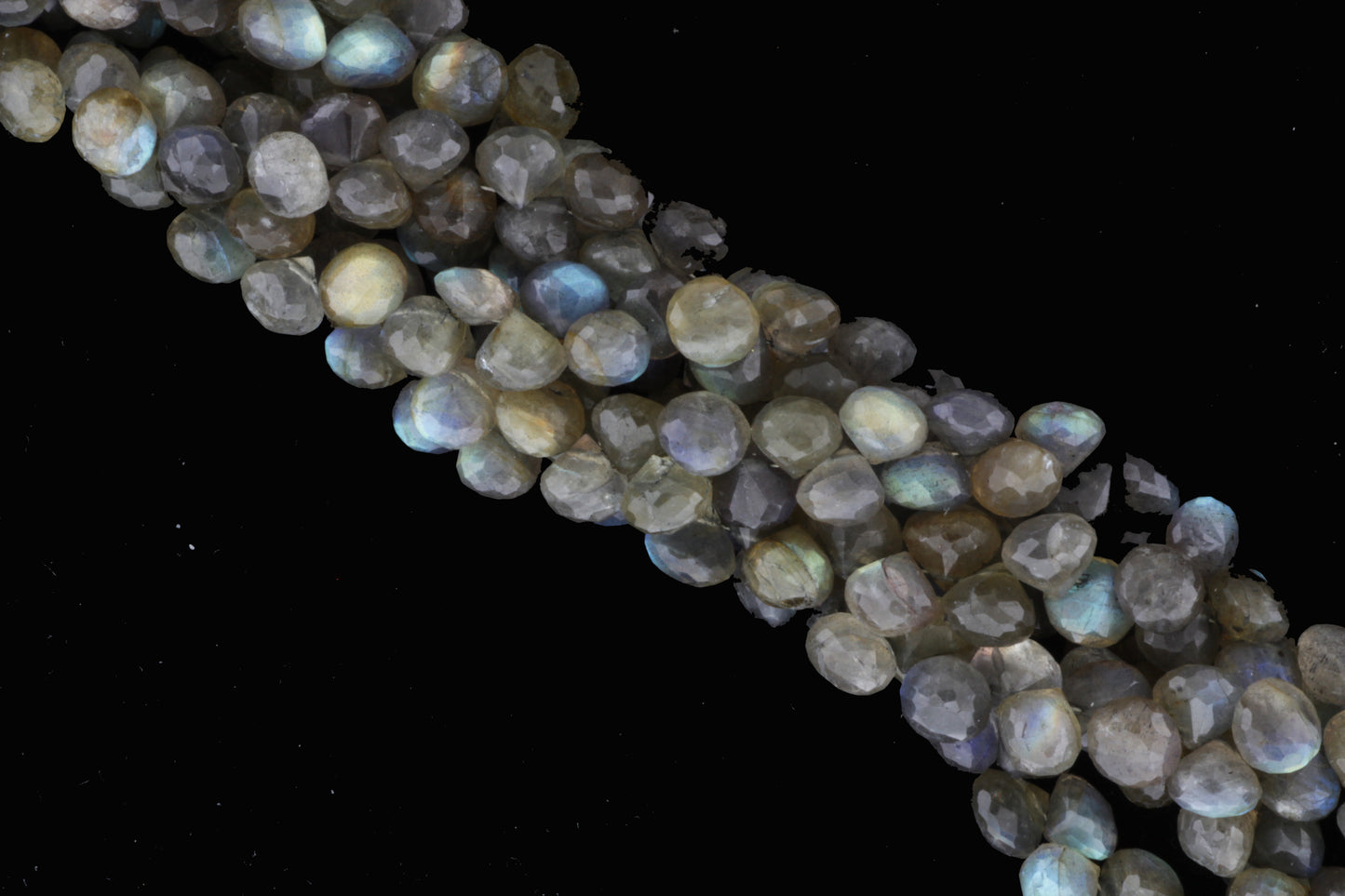 Blue Labradorite 8mm Faceted Onion Shaped Briolettes