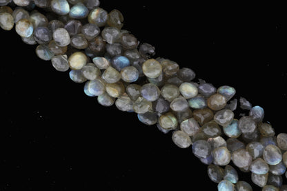 Blue Labradorite 8mm Faceted Onion Shaped Briolettes