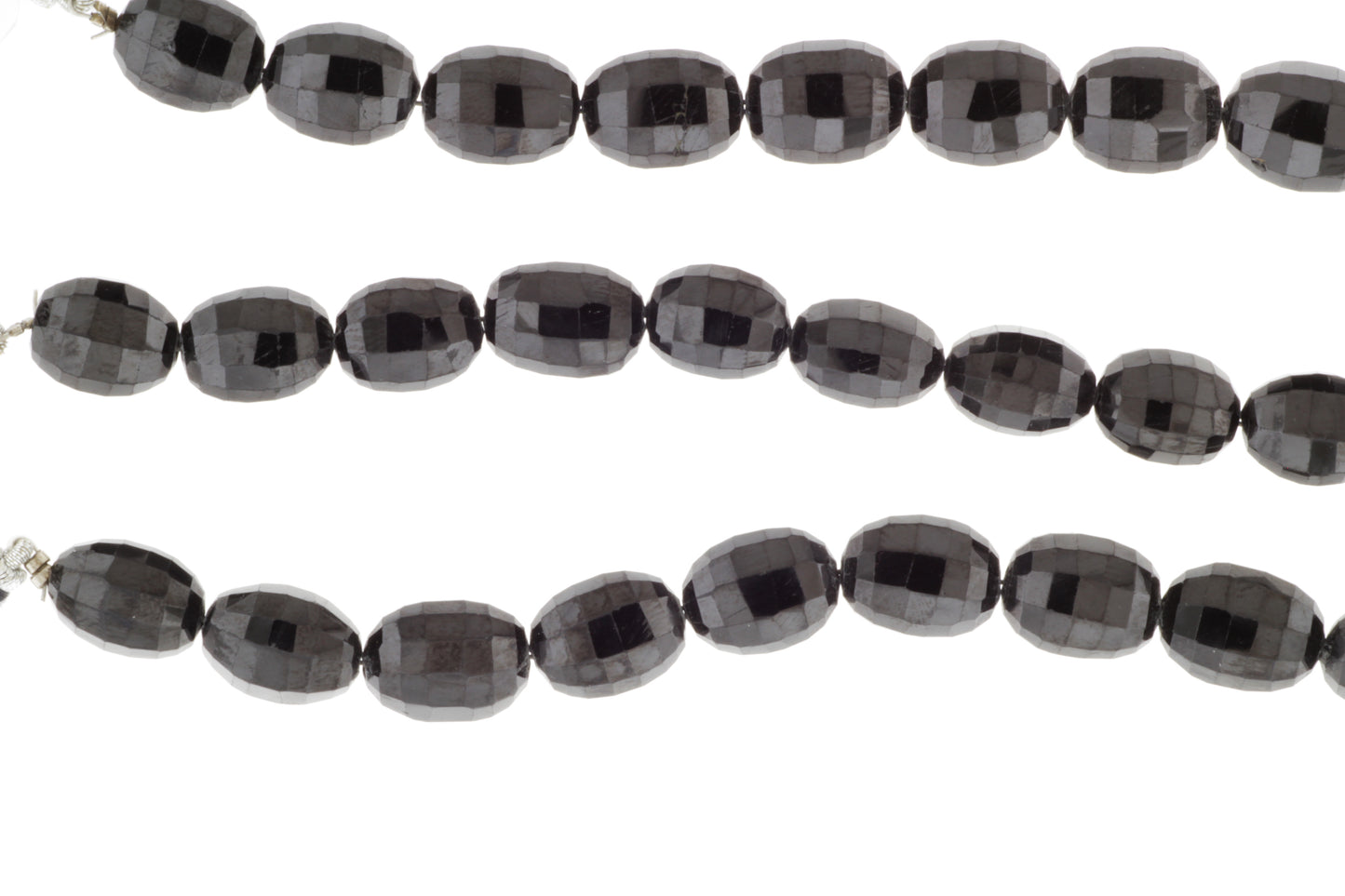 Black Spinel 14x10mm Faceted Drums