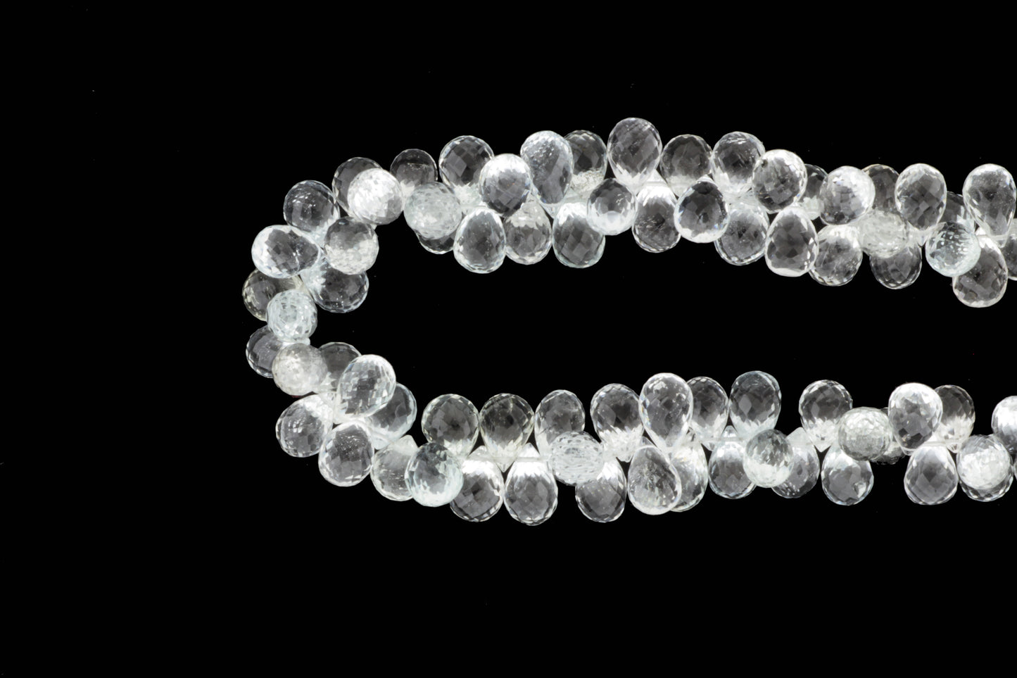 White Topaz 9x6mm Faceted Teardrop Briolettes