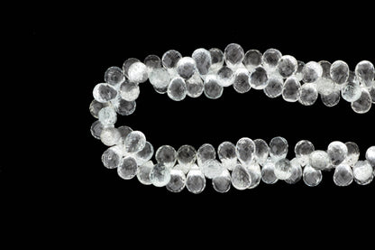 White Topaz 9x6mm Faceted Teardrop Briolettes