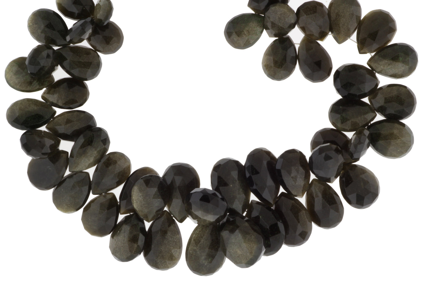 Cat's Eye Feldspar 15x9mm Faceted Pear Shaped Briolettes