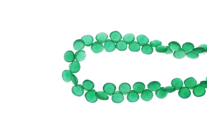 Green Onyx 8mm Faceted Heart Shaped Briolettes
