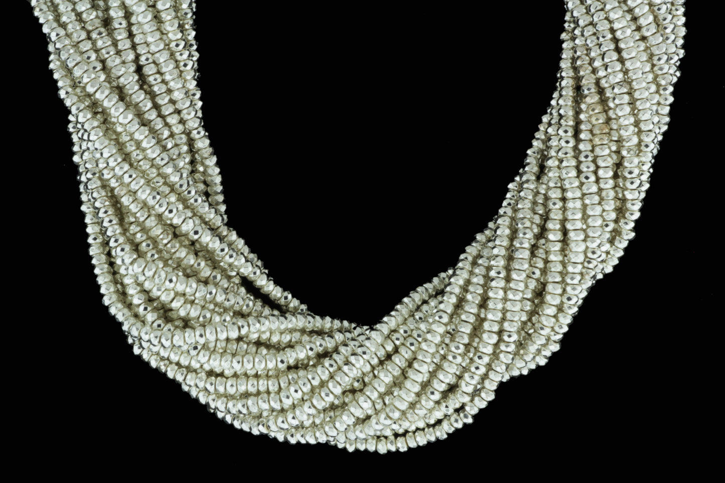 Silver Hematite 3mm Faceted Rondelles