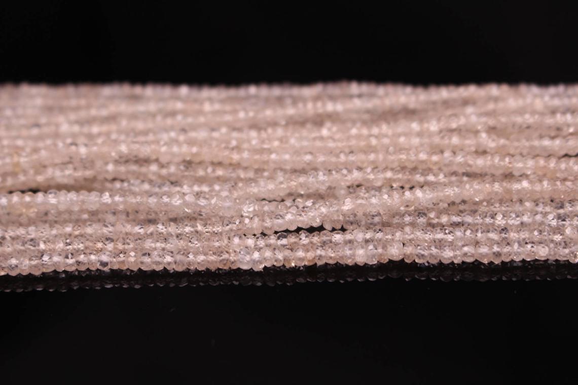 Natural Champagne Zircon 3.5mm Faceted Rondelles