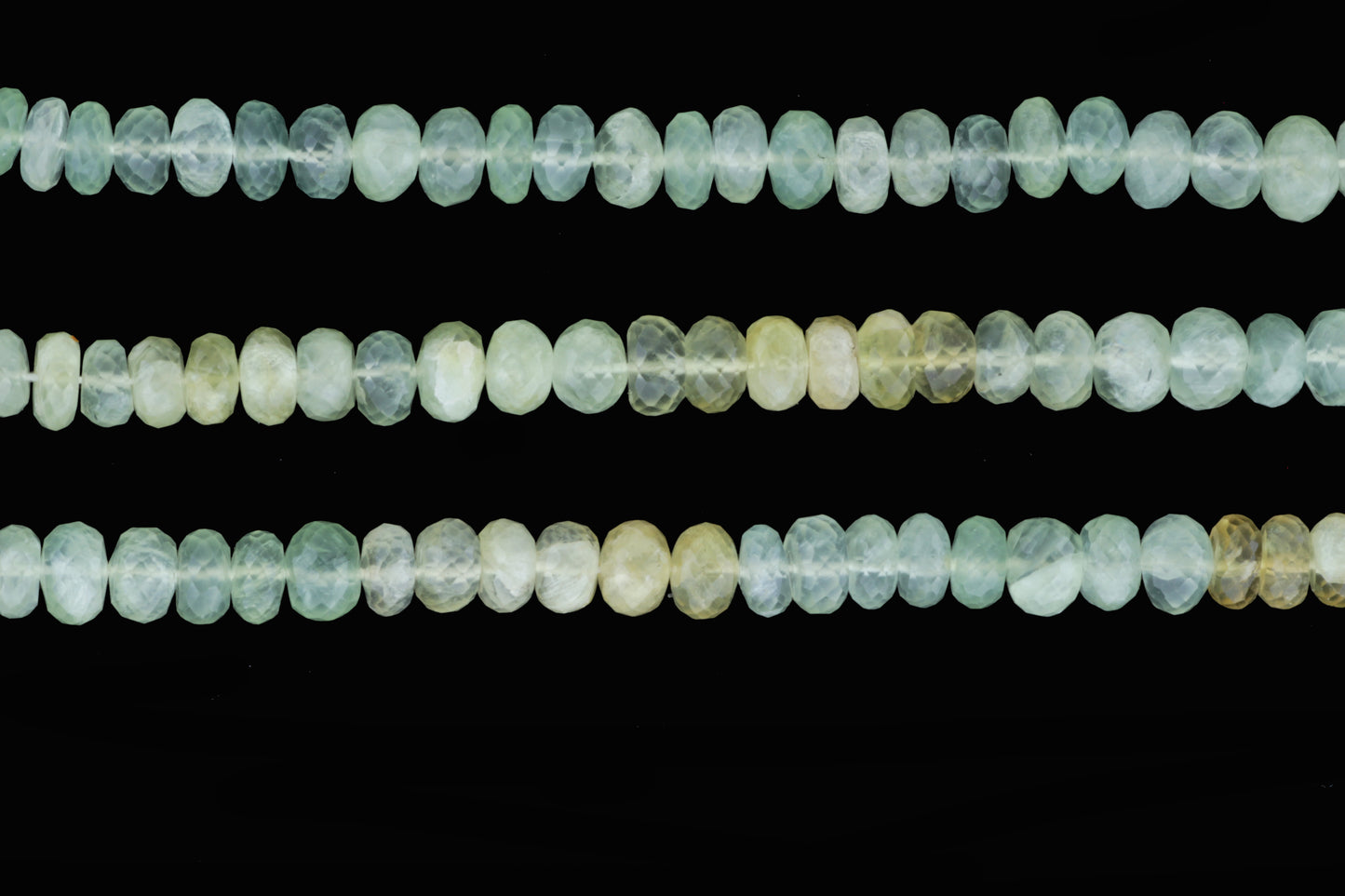 Ombre Green Prehnite 8mm Faceted Rondelles